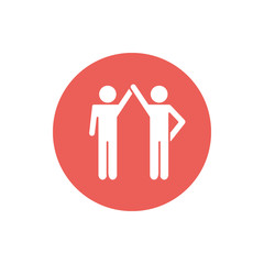 Isolated avatars holding hands block silhouette style icon vector design