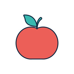 Isolated apple fruit line fill style icon vector design