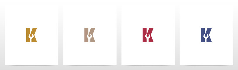 Wrench On Letter Logo Design K