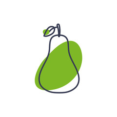 Isolated pear fruit line color style icon vector design