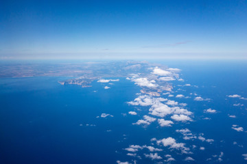 Naklejka na ściany i meble Aerial view of Mallorca and Cap Formentor, Majorca, Spain.