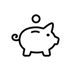 Piggy bank icon line style