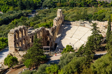 Odeon of Herodes Atticus, a Roman theater at Acropolis of Athens in Greece