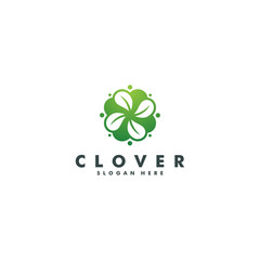 clover leaf four logo vector design illustration, Shamrock icon