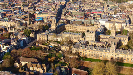 City of Oxford and Christ Church University - aerial view -aerial photography