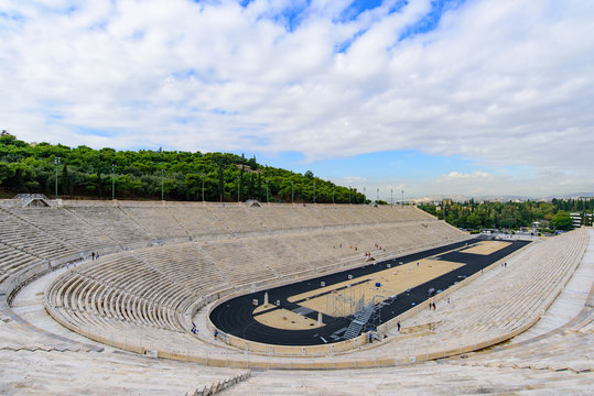 Panathenaic Stadium, which hosted the first modern Olympics, in Athens, Greece