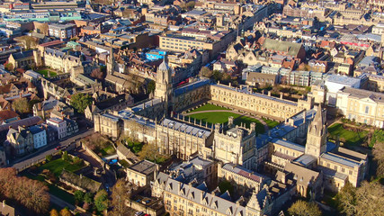 City of Oxford and Christ Church University - aerial view -aerial photography