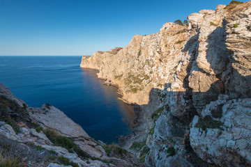 Lighthouse of Cap de Formentor Majorca (Mallorca) Spain around sunset.