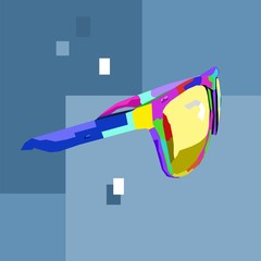 Simple design of illustration eyeglasses in wpap or pop art style 