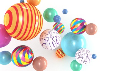 Fototapeta na wymiar 3d render ball background. colorful balls abstract