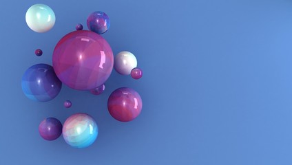 3d render ball background. colorful balls abstract