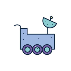 Isolated antenna robot line fill style icon vector design