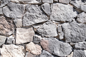 Randomized Rock Slabs forming Rough Textured Stone Wall