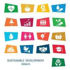 Icons Set .Sustainable Development Goals. 