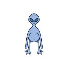 Isolated alien line fill style icon vector design