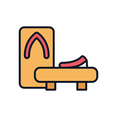 Isolated japanese house line fill icon vector design