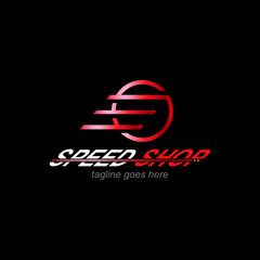 Speed shop car logo, emblems, badges and icons