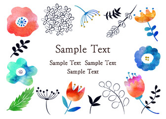 北欧風_ボタニカル水彩フレーム