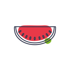 Isolated watermelon fruit line color style icon vector design