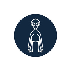Isolated alien line block style icon vector design