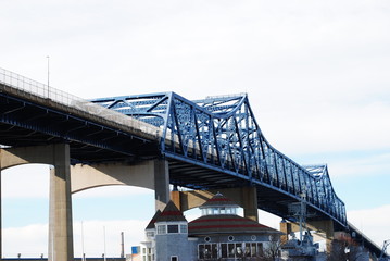 Braga Bridge over the carousel at Heritage State Park, Fall River MA