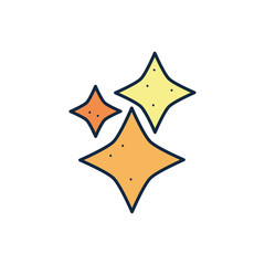 Isolated stars line fill style icon vector design
