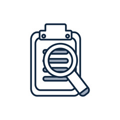 Isolated data document and lupe half line half color style icon vector design