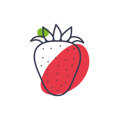 Isolated strawberry vegetable line color style icon vector design