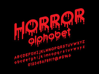 Vector of stylized horror alphabet design