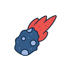 Isolated asteroid line fill style icon vector design