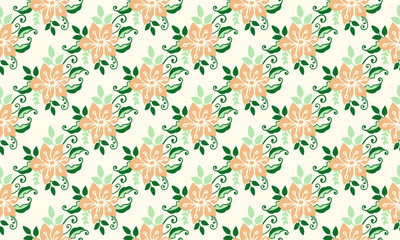 Unique floral pattern background for spring, with leaf and floral design.