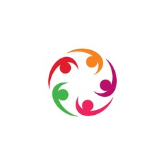 Fototapeta premium teamwork logo template vector icon illustration