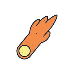 Isolated comet line fill style icon vector design