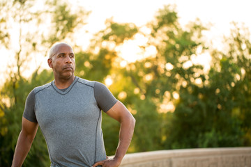 Portrait of a fit mature African American man