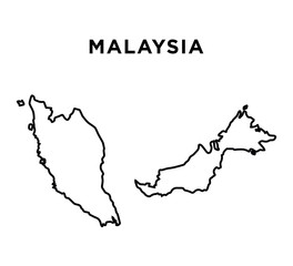 Malaysia map icon vector logo design template