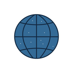 Isolated global sphere line fill style icon vector design
