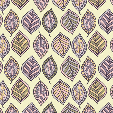 delicate seamless background with leaves, stock vector illustration