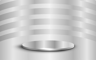 silver podium in the silver studio room	