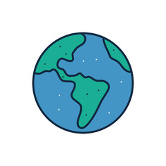 Isolated world sphere line fill style icon vector design