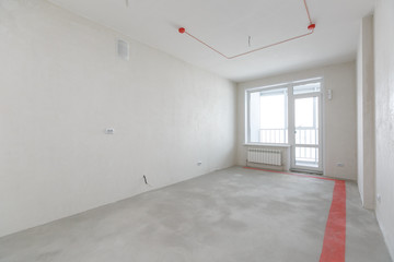 interior of the apartment or living room without decoration.fine finish walls