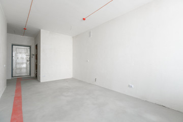 interior of the apartment or living room without decoration.fine finish walls