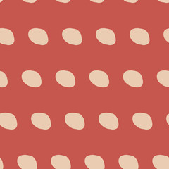 Orange hand drawn abstract circles. Seamless pattern. Stylish repeating texture. Modern. Simple. Cut paper.