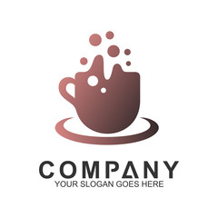 flat cup logo design template