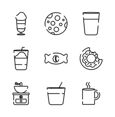Isolated coffee line style icon set vector design