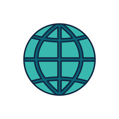 Isolated global sphere line fill style icon vector design
