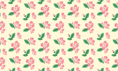 Floral spring pattern background, with elegant of leaf and floral design.