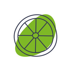 Isolated lemon fruit line color style icon vector design