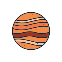 Obraz premium Isolated jupiter line fill style icon vector design