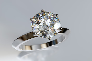 Close-up engagement diamond ring