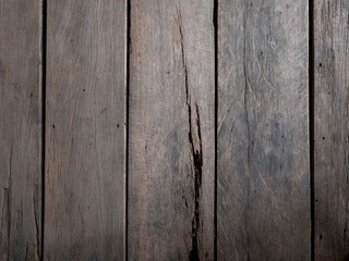 Weathered old wood plank flooring with deeply cracked line, Wood background texture.